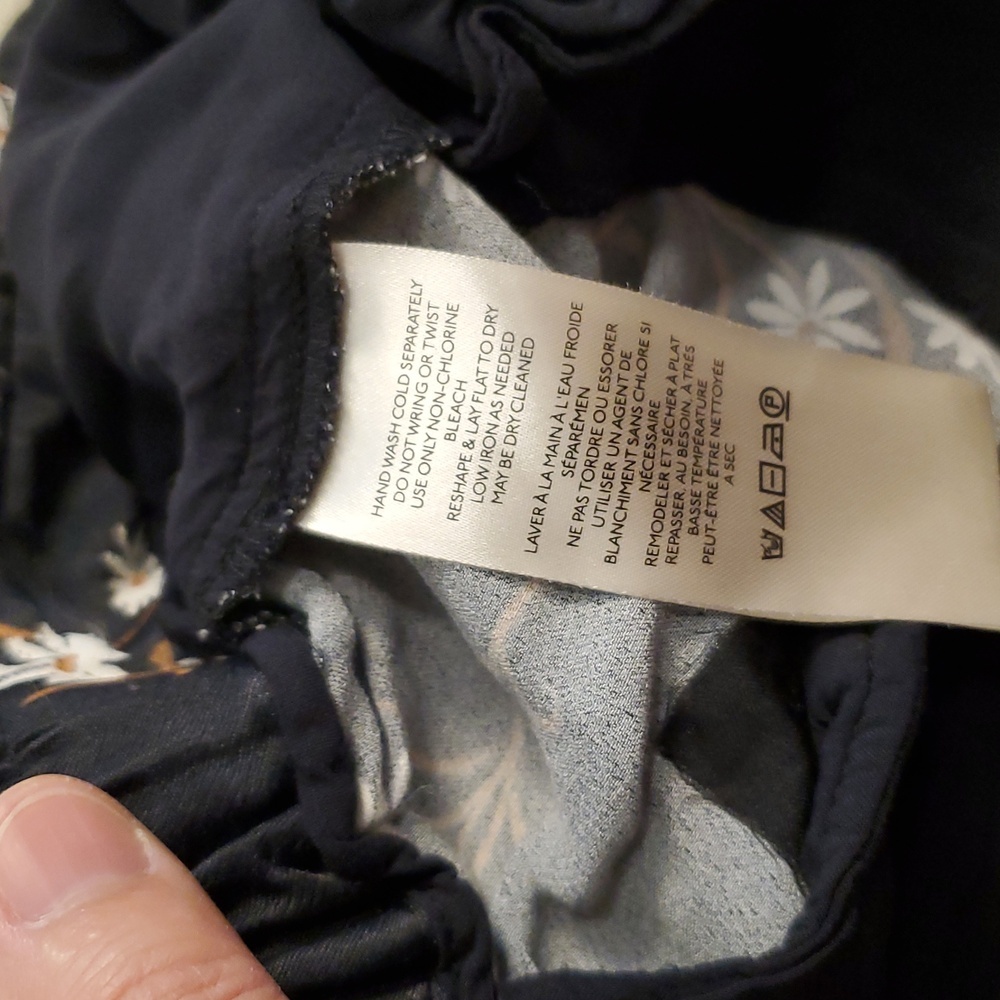 Anthropologie Navy Floral Wide-Leg Pants - Picture 7 of 16